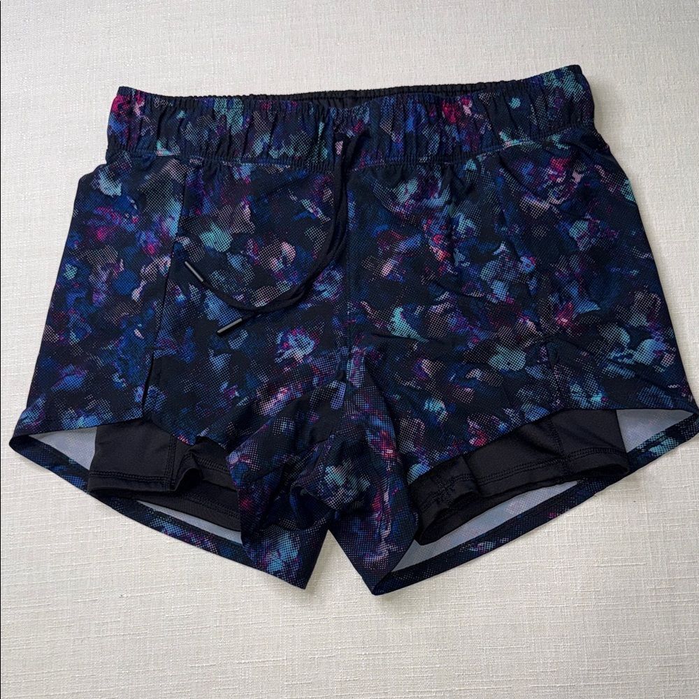 Avia Women's Black and Blue Athletic Shorts